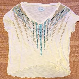 MUDD Cropped Tshirt Tie Front